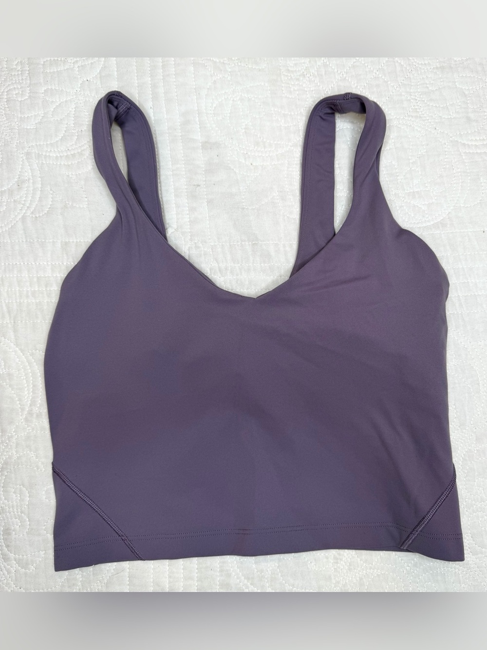 Lululemon Align Tank Top Sz 4 Purple Ash V-Neck Cropped Nulu Fabric Gym Yoga